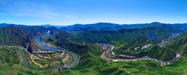 航拍永定河大全景