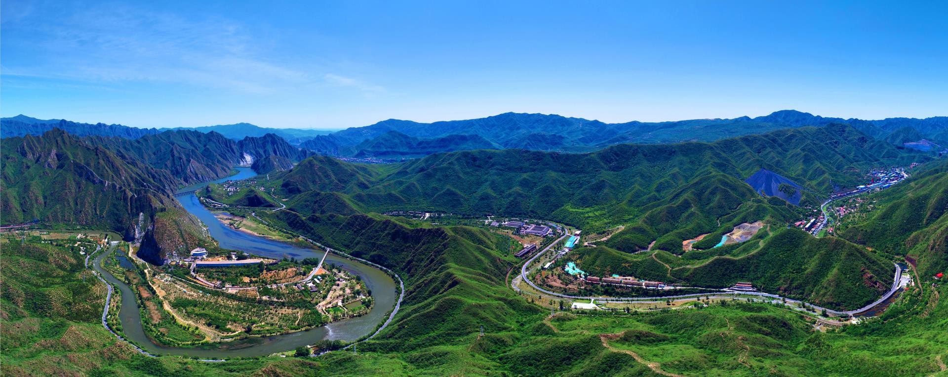 航拍永定河大全景